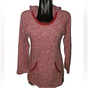 Marc New York Red and White Heathered Hoodie S